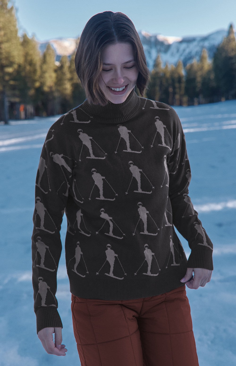Dani Vintage Ski Sweater, Coffee | Alp N Rock Alp N Rock Womens Sweater Dani Vintage Ski Sweater | Coffee