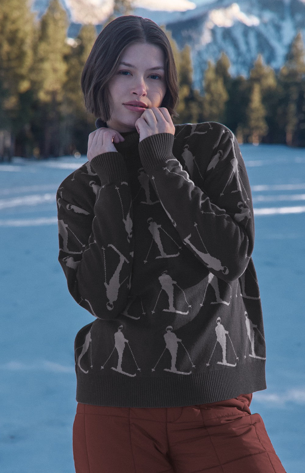 Dani Vintage Ski Sweater, Coffee | Alp N Rock Alp N Rock Womens Sweater Dani Vintage Ski Sweater | Coffee