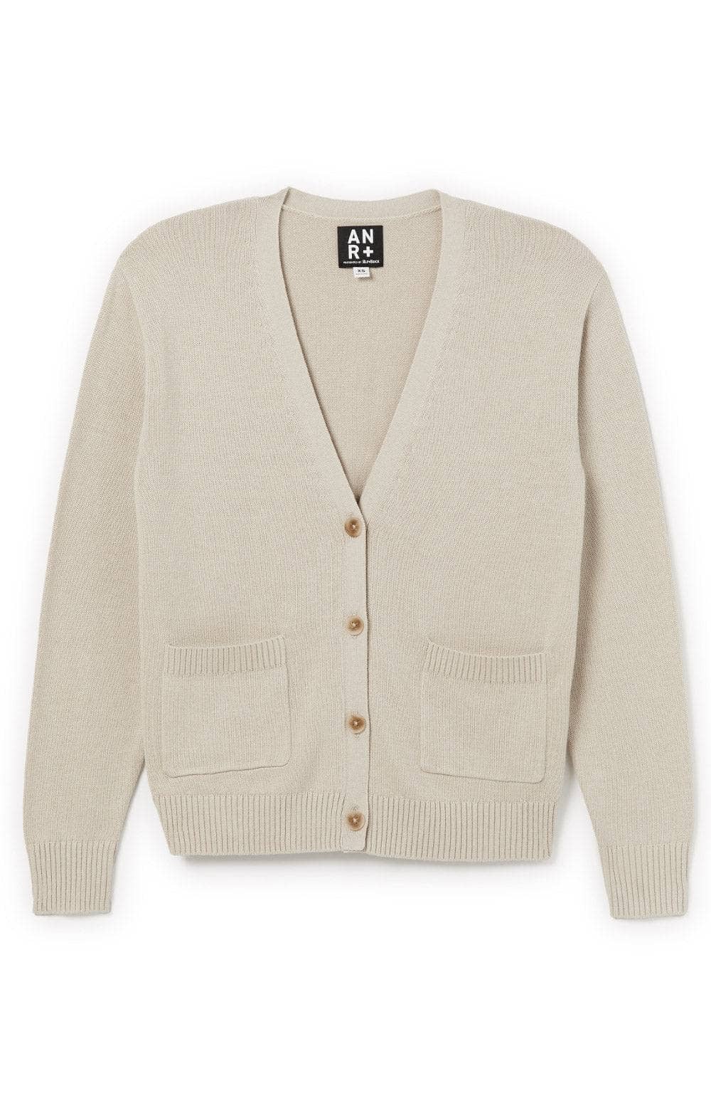 Florence Cardigan Sweater by Alp N Rock, Women's Beige Lightweight Sweater with Button Front and Patch Pockets
