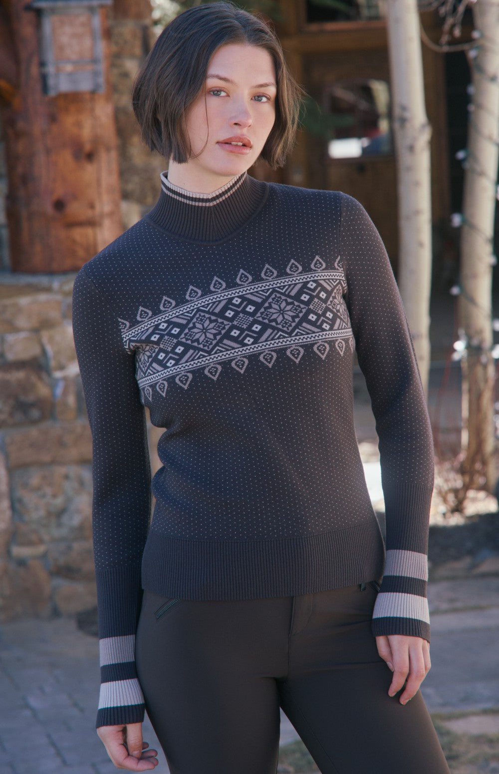 Holly Mock Neck Sweater, Coffee | Alp N Rock Alp N Rock Womens Sweater Holly Mock Neck Sweater | Coffee
