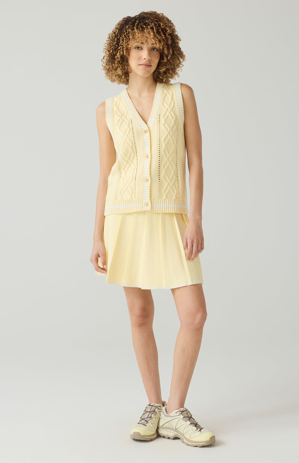 Jade Sweater Vest, Soft Yellow | Alp N Rock Alp N Rock Womens Sweater Jade Sweater Vest | Soft Yellow