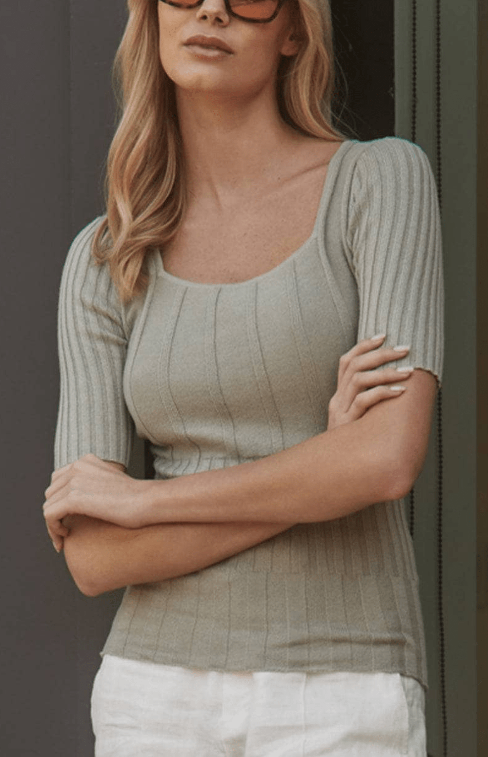 Alp N Rock Jenna Sweater, green squareneck sweater for women