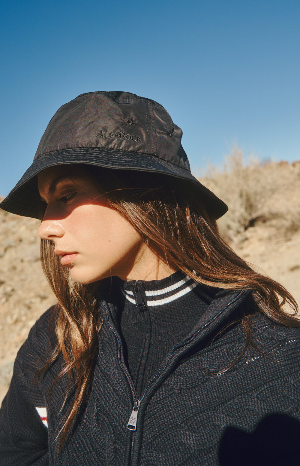 Jordan 1/2 Zip Cable Knit Sweater, Black | Alp N Rock Alp N Rock Womens Sweater Jordan 1/2 Zip Cable Knit Sweater | Black