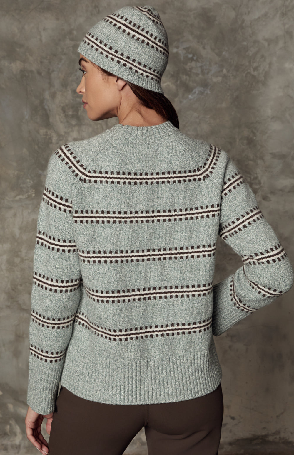 Alp N Rock Kelly Sweater, light blue striped cozy crew neck sweater for women