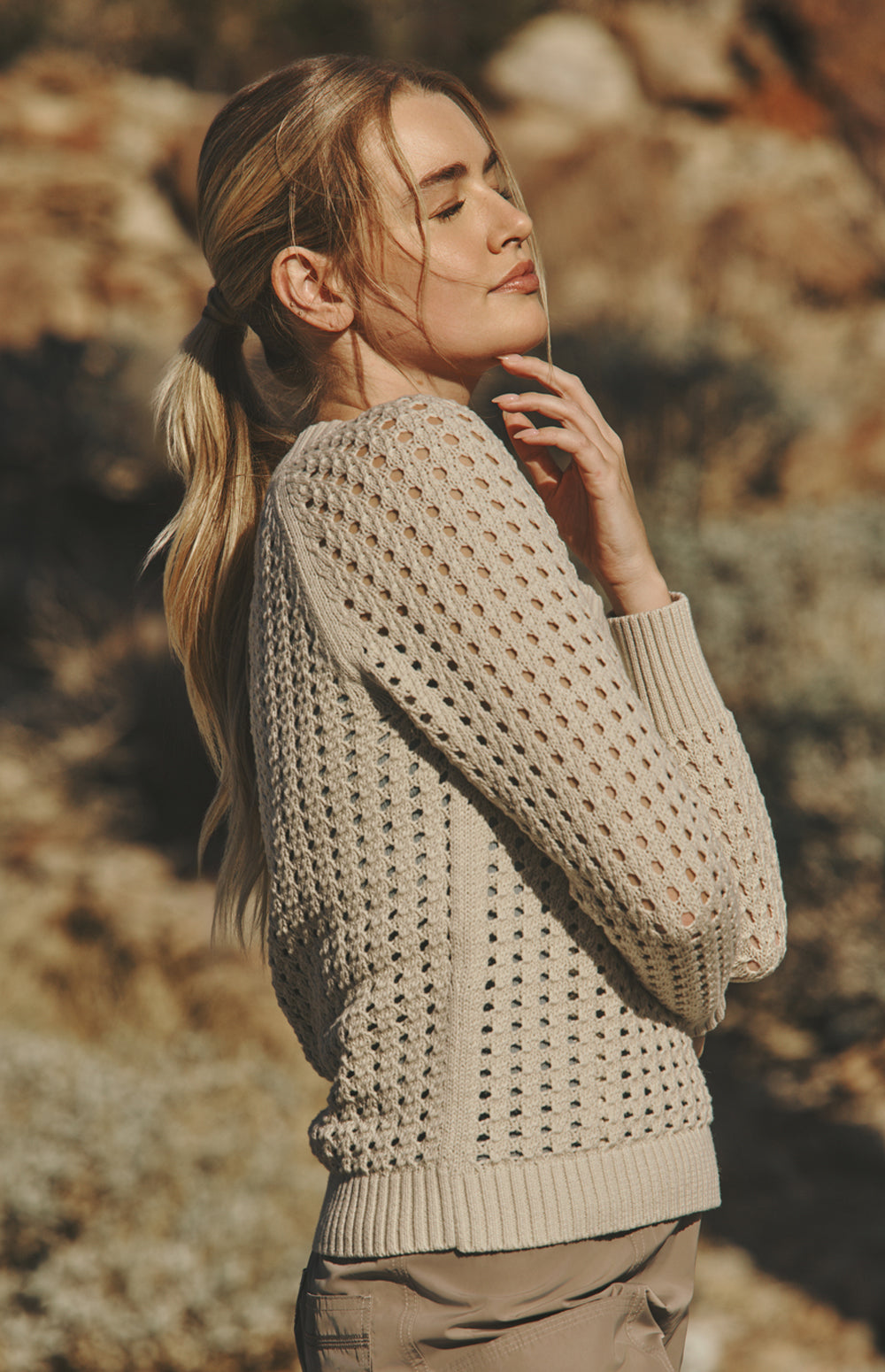 Kinna Cable Knit Sweater, Pumice | Alp N Rock Alp N Rock Womens Sweater Kinna Cable Knit Sweater | Pumice