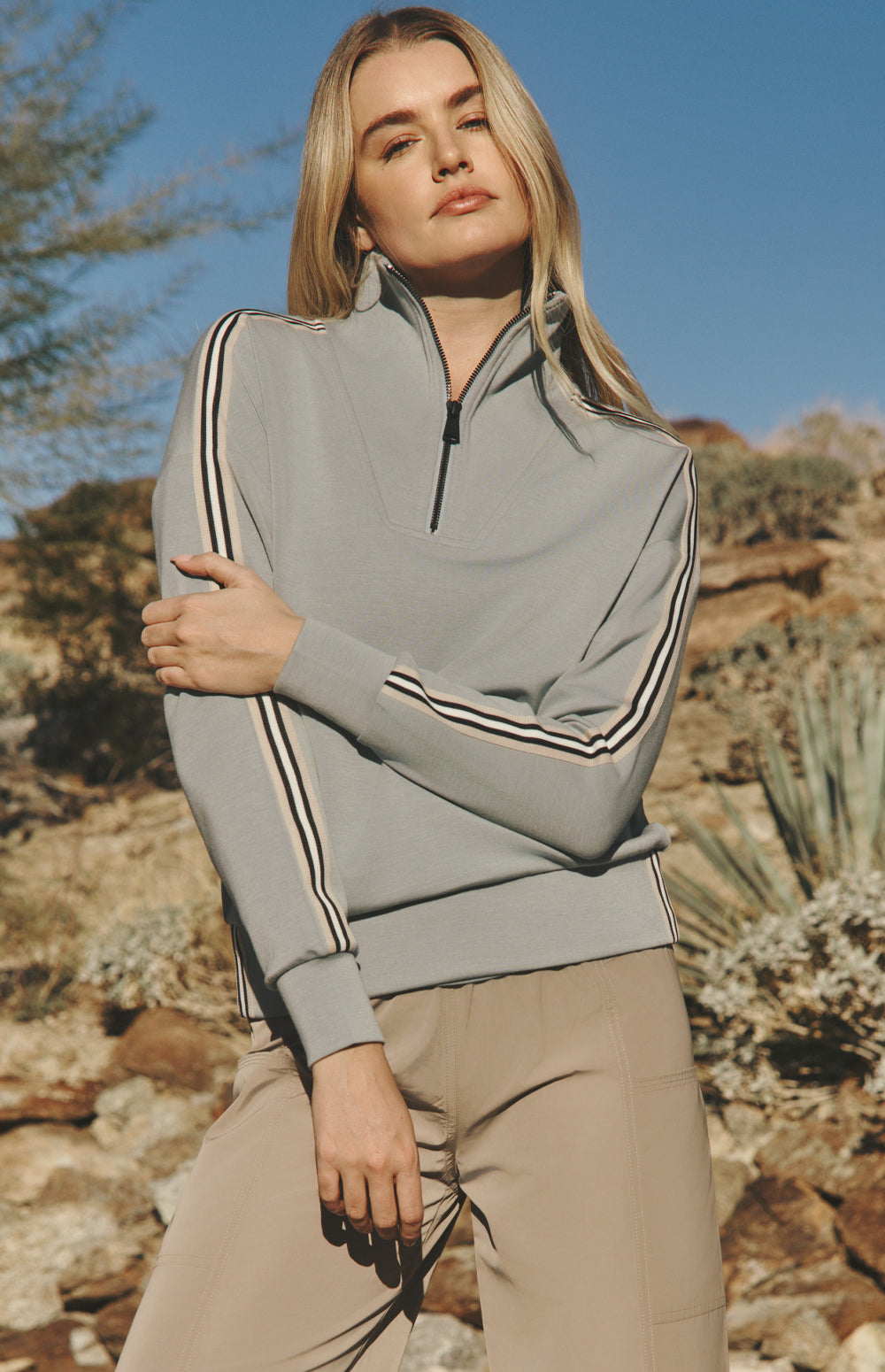 Kinsley Half Zip Pullover, Silver Blue | Alp N Rock Alp N Rock Womens Sweater Kinsley Half Zip Pullover | Silver Blue