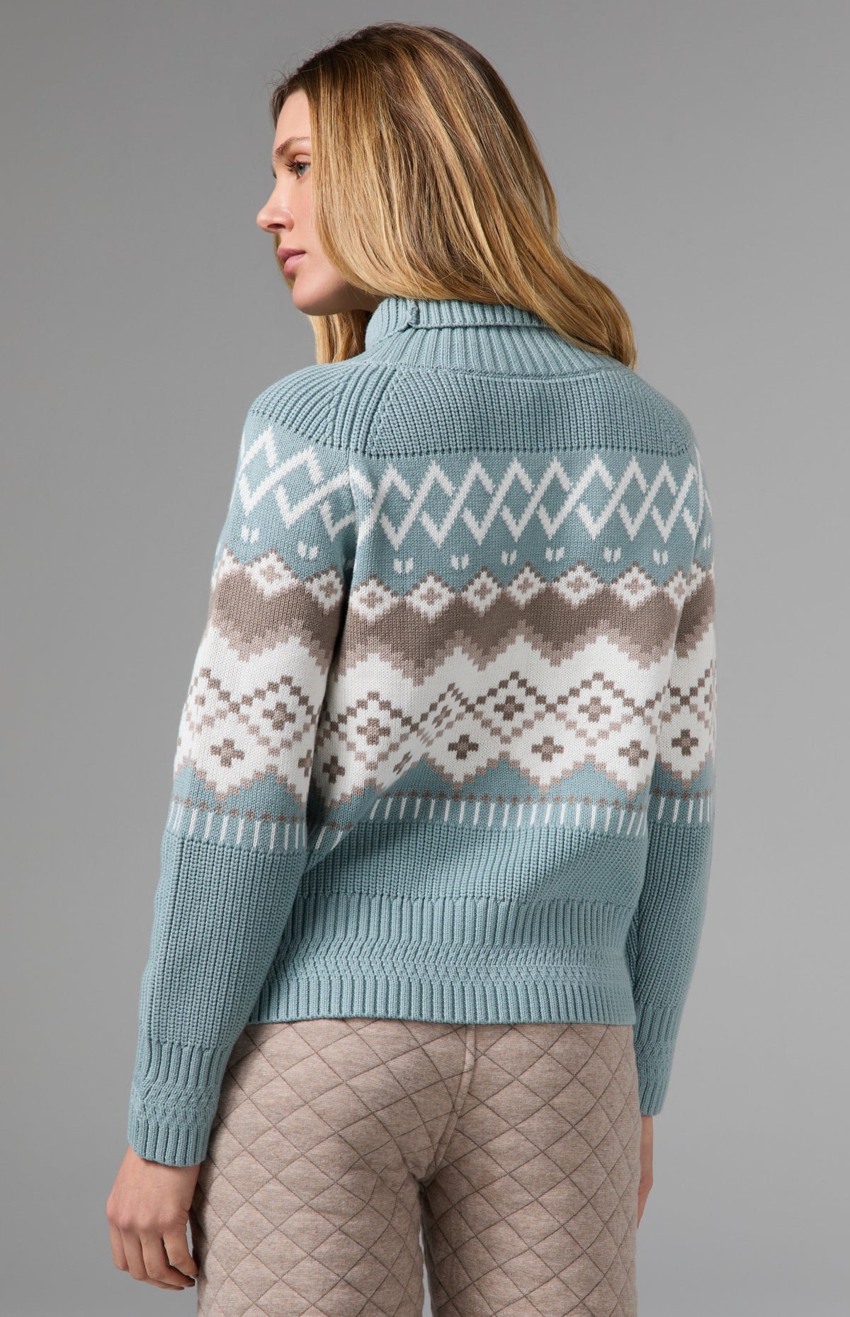 Leighton Mock Neck Ski Sweater, Silver Blue | Alp N Rock Alp N Rock Womens Sweater Leighton Mock Neck Ski Sweater | Silver Blue