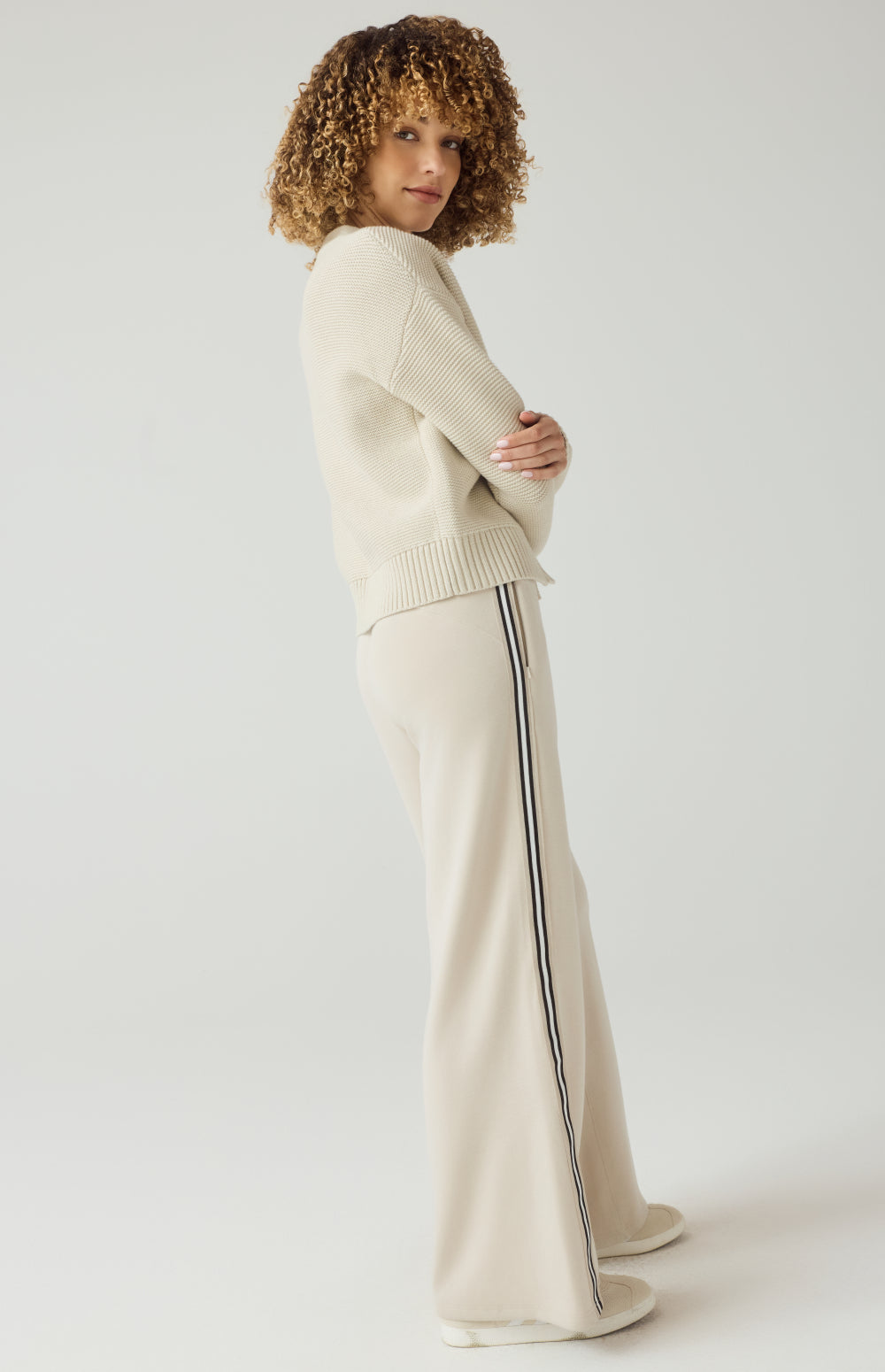 Alp N Rock Lexi Cardigan, beige button front cotton cardigan for women