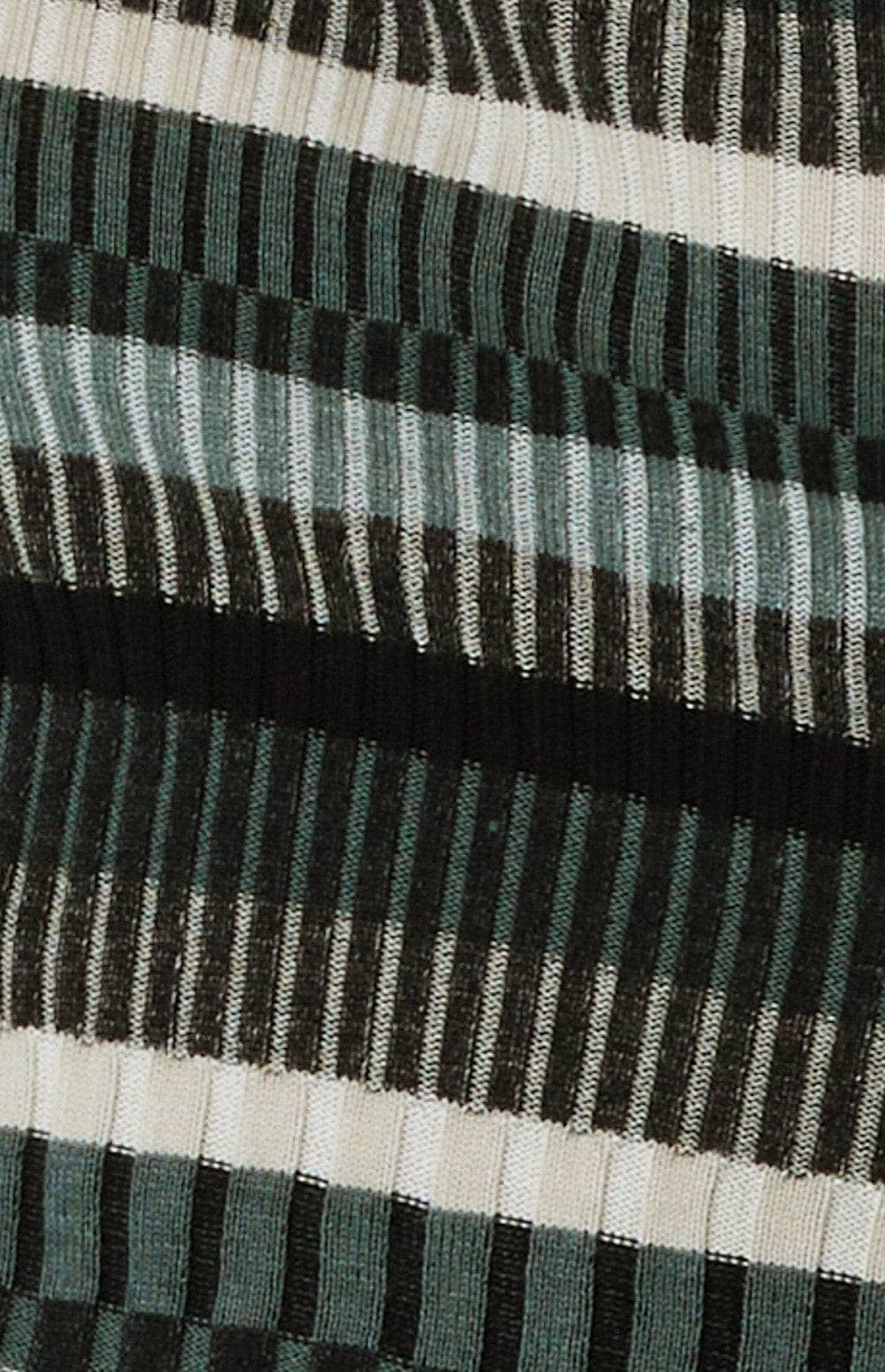 Luisa Polo Sweater by Alp N Rock, Women's Long Sleeve Stripe Polo Sweater with Green and Black Stripes