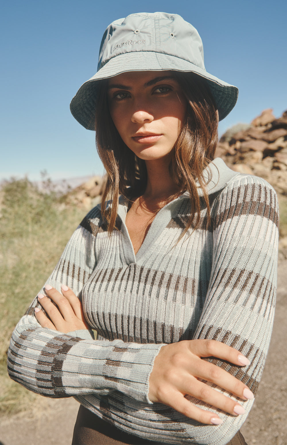 Luisa Polo Sweater, Silver Blue | Alp N Rock Alp N Rock Womens Sweater Luisa Polo Sweater | Silver Blue