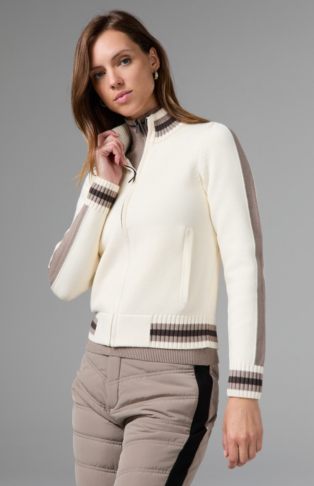 Lynne Zip Sweater Jacket, Ivory | Alp N Rock Alp N Rock Womens Sweater Lynne Zip Sweater Jacket | Ivory