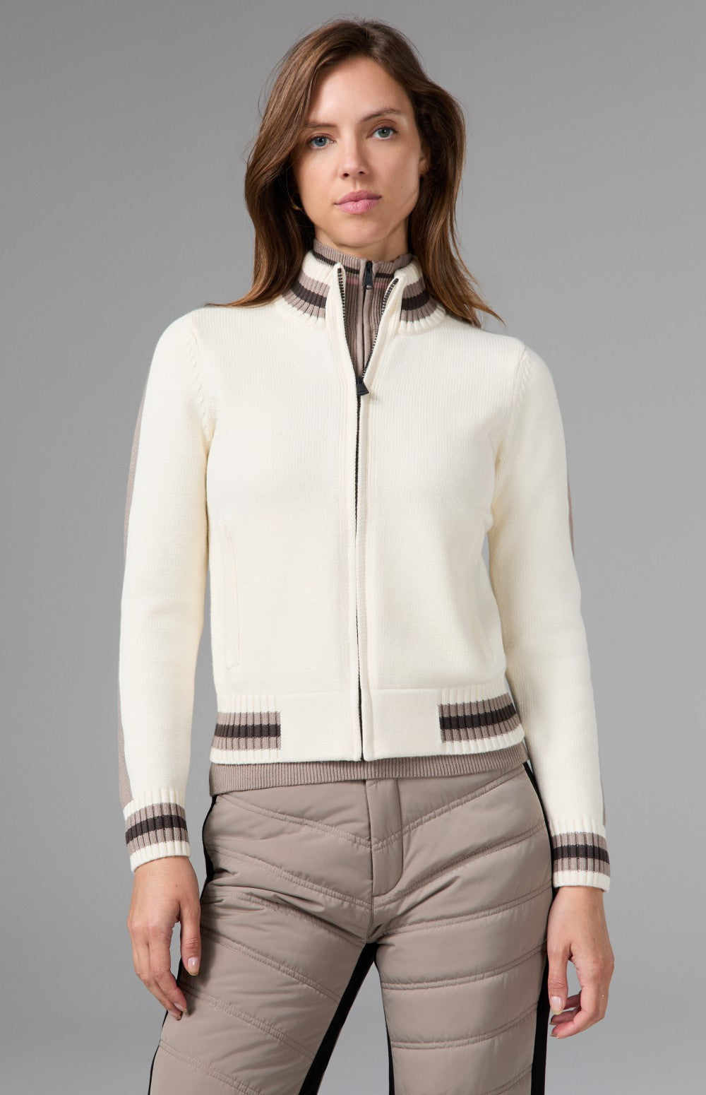 Lynne Zip Sweater Jacket, Ivory | Alp N Rock Alp N Rock Womens Sweater Lynne Zip Sweater Jacket | Ivory