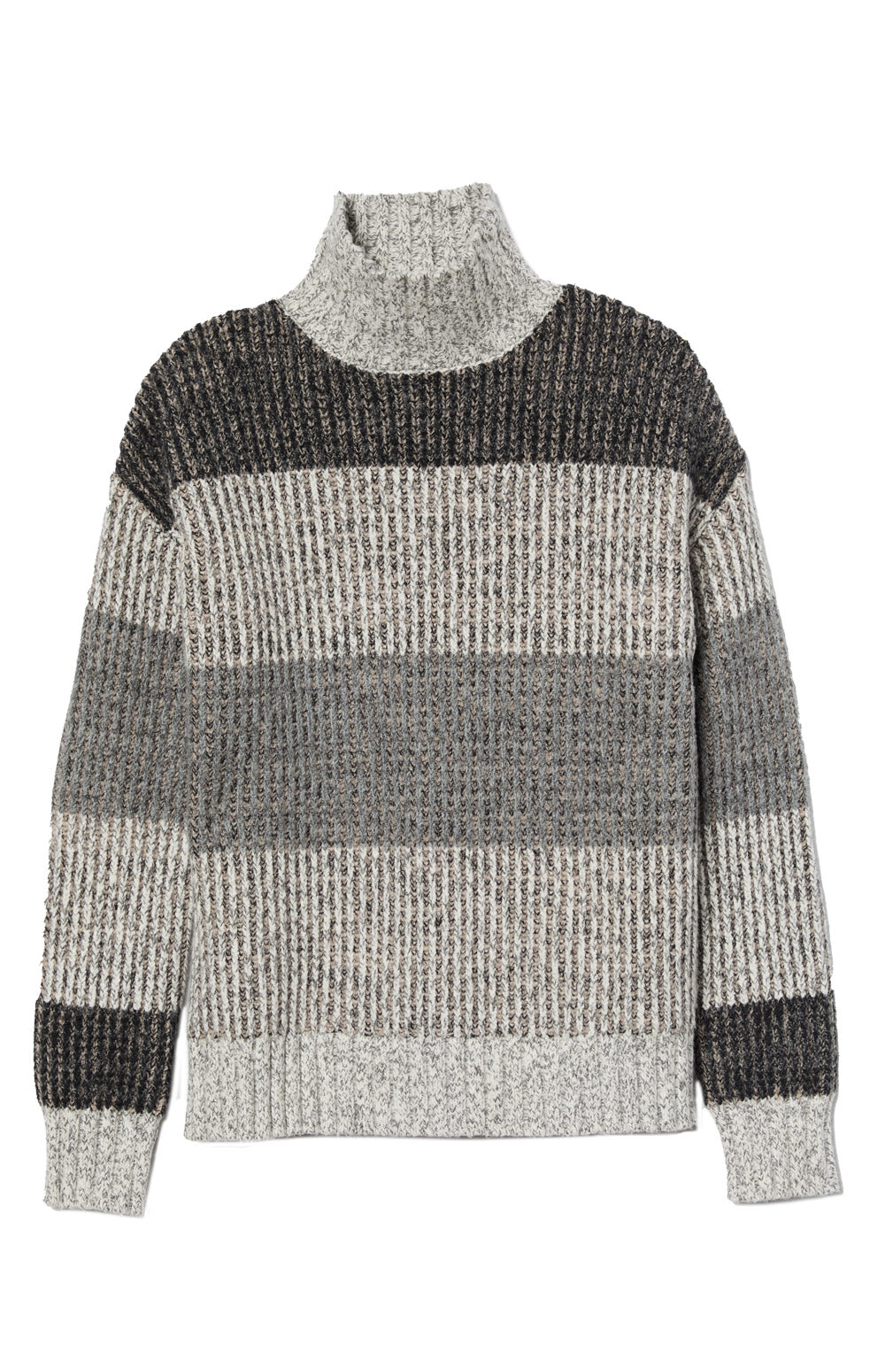 Mila Mock Neck Stripe Sweater, Ivory | Alp N Rock Alp N Rock Womens Sweater Mila Mock Neck Stripe Sweater | Ivory