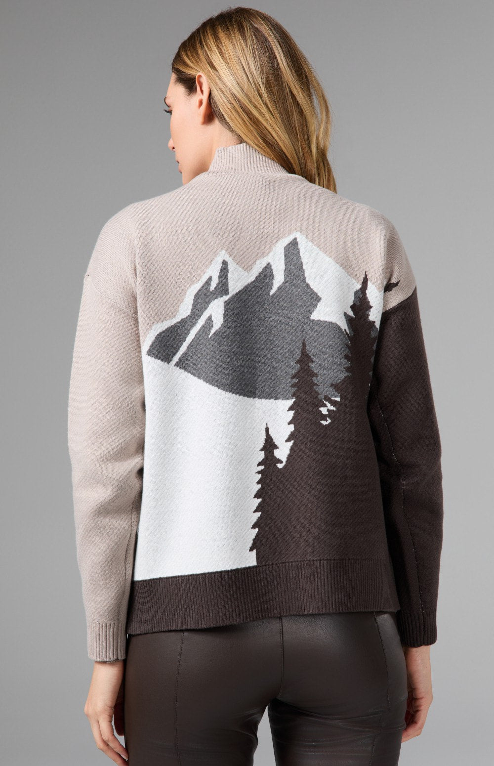 Portia Mock Neck Sweater, Stone/Coffee | Alp N Rock Alp N Rock Womens Sweater Portia Mock Neck Sweater | Stone/Coffee