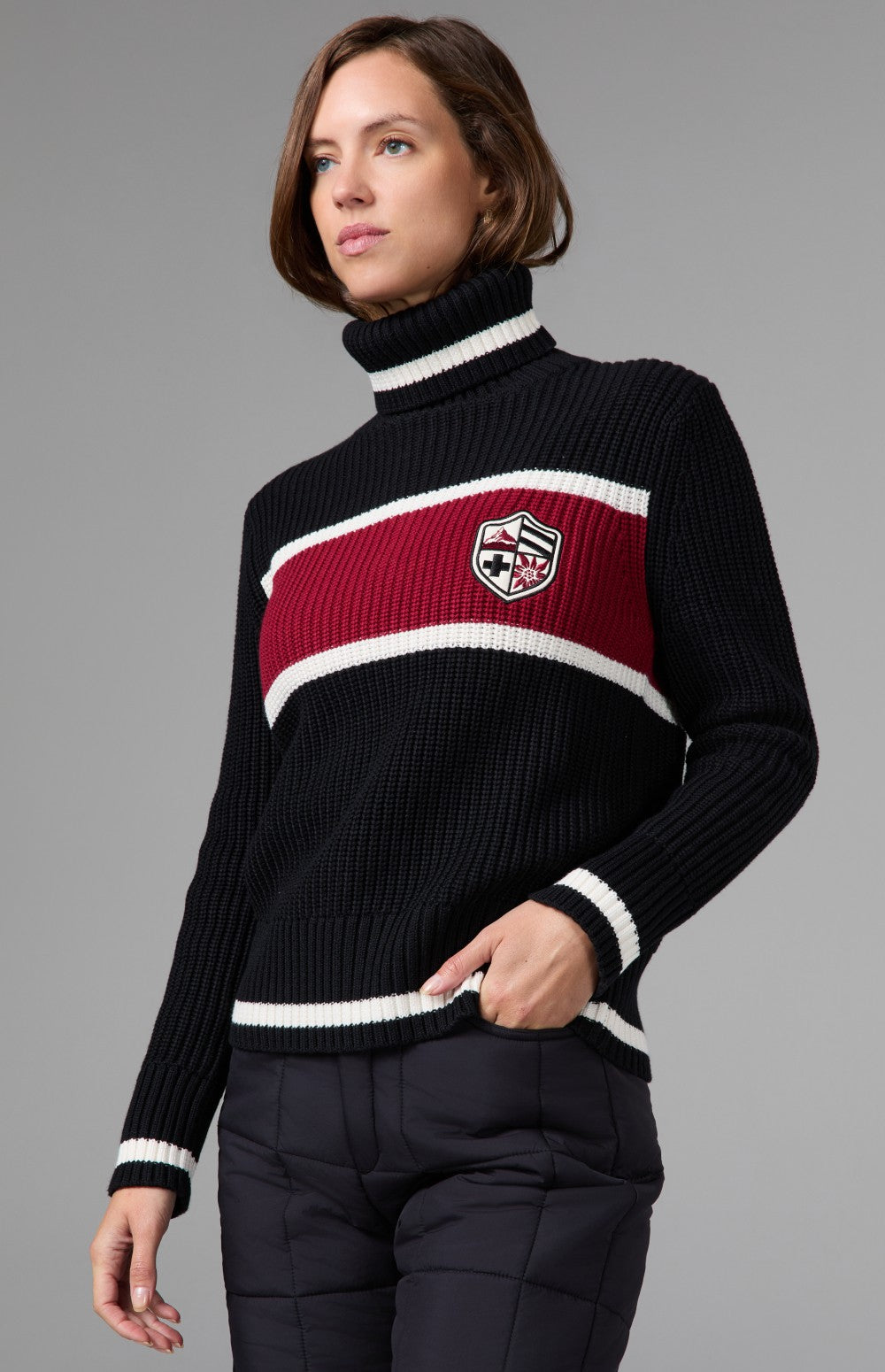 Romi Stripe Sweater, Black | Alp N Rock Alp N Rock Womens Sweater Romi Stripe Sweater | Black
