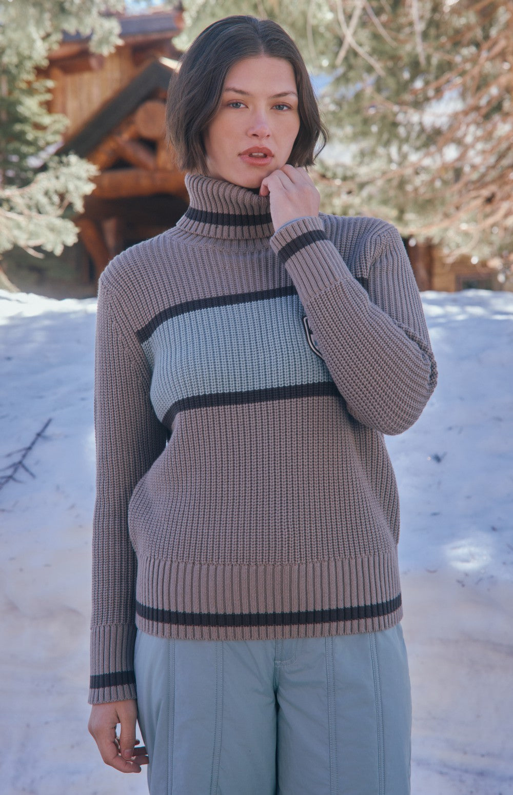 Romi Stripe Sweater, Fossil | Alp N Rock Alp N Rock Womens Sweater Romi Stripe Sweater | Fossil