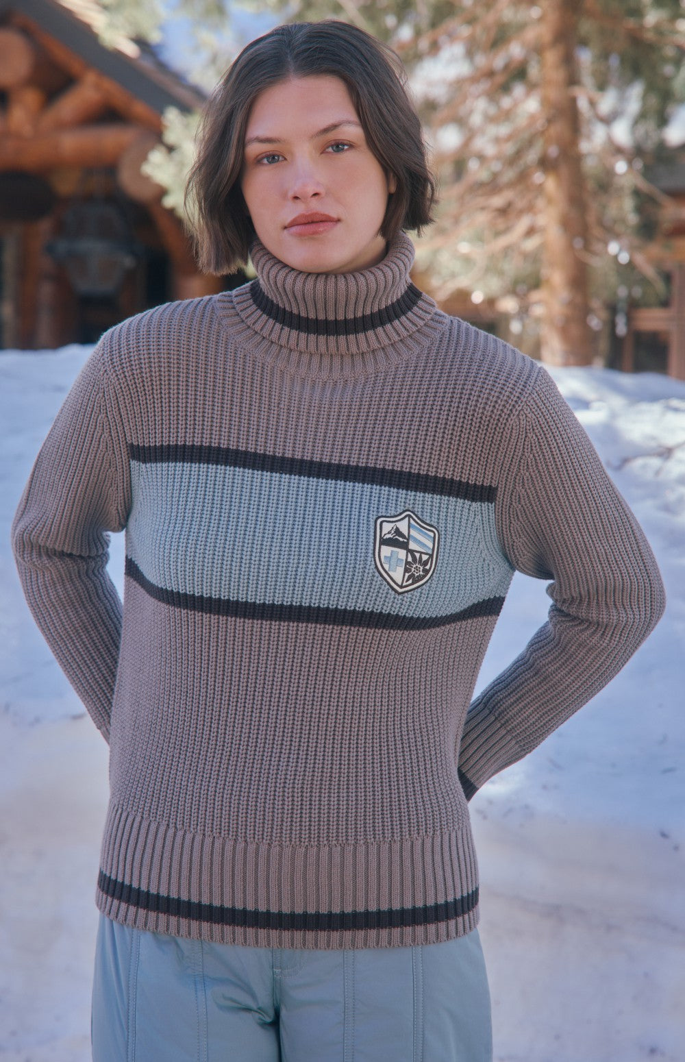 Romi Stripe Sweater, Fossil | Alp N Rock Alp N Rock Womens Sweater Romi Stripe Sweater | Fossil