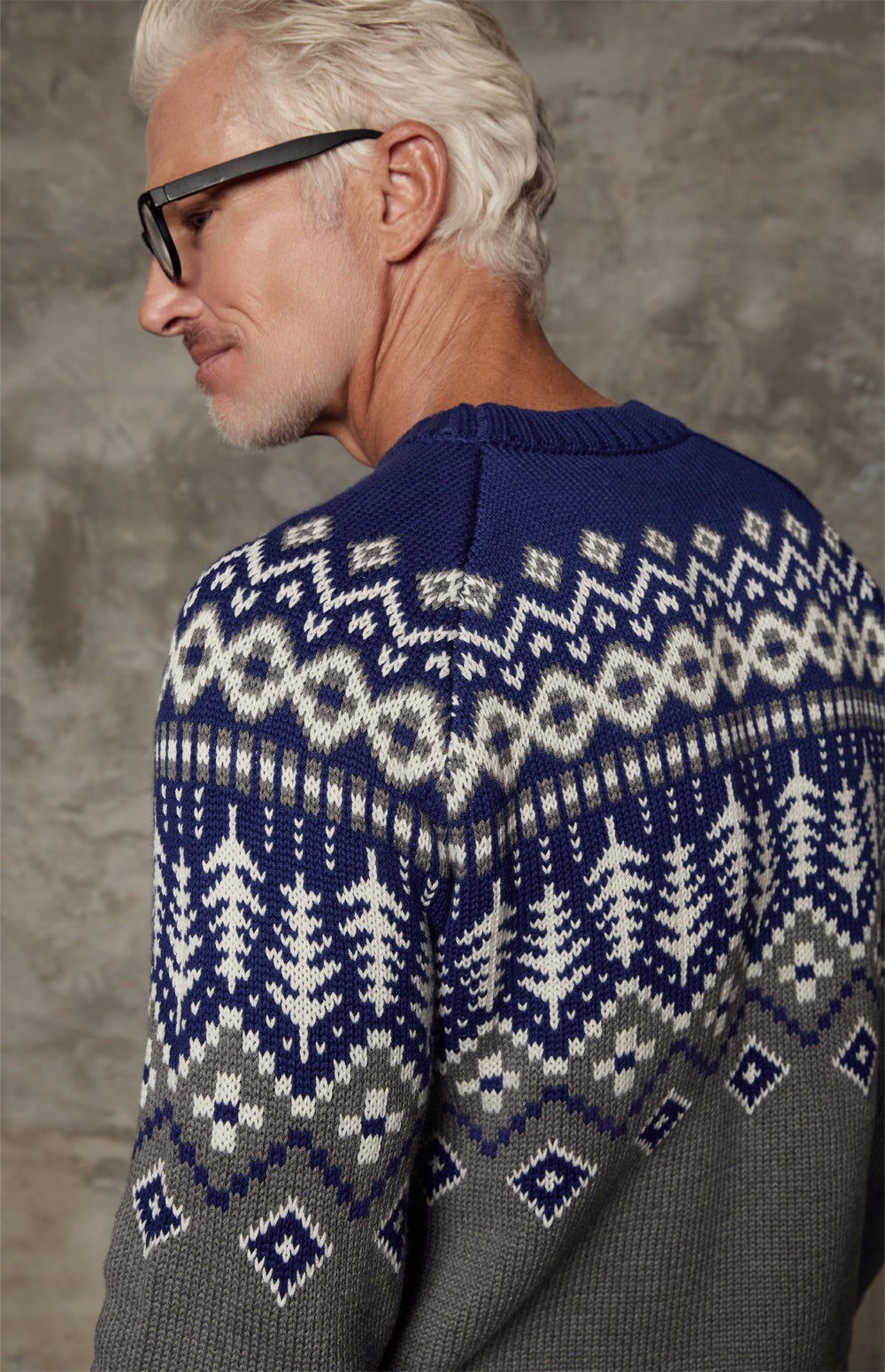 Sid Fair Isle Crewneck Sweater, Deep Blue | Alp N Rock Alp N Rock Womens Sweater Sid Fair Isle Crewneck Sweater | Deep Blue