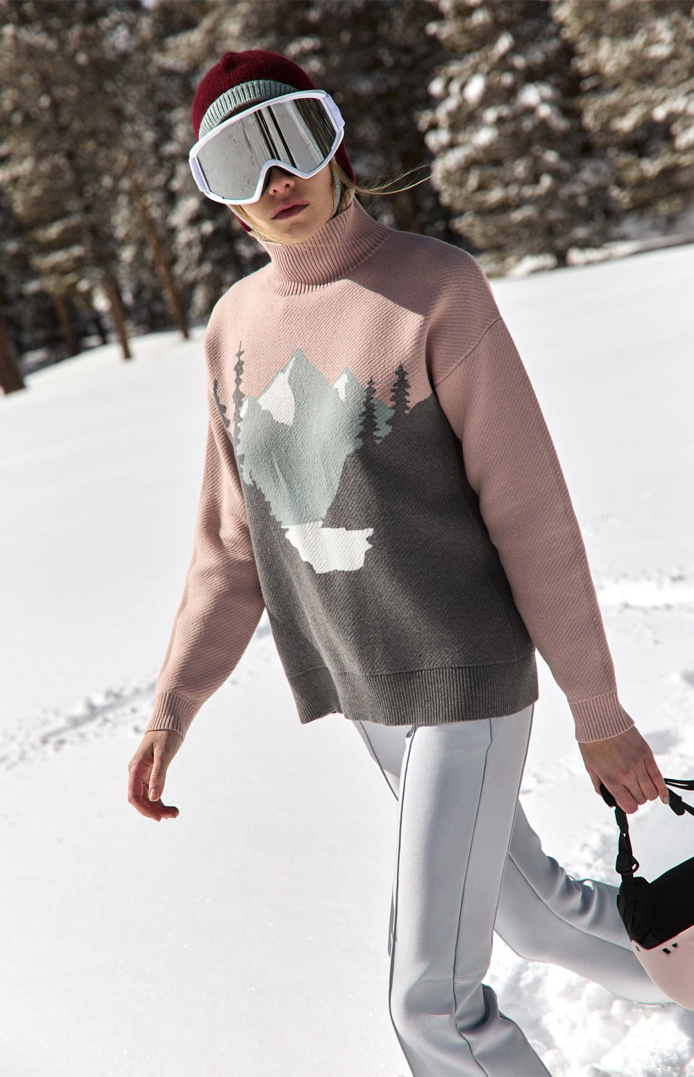 Simran Mock Neck Sweater, Rose | Alp N Rock Alp N Rock Womens Sweater Simran Mock Neck Sweater | Rose