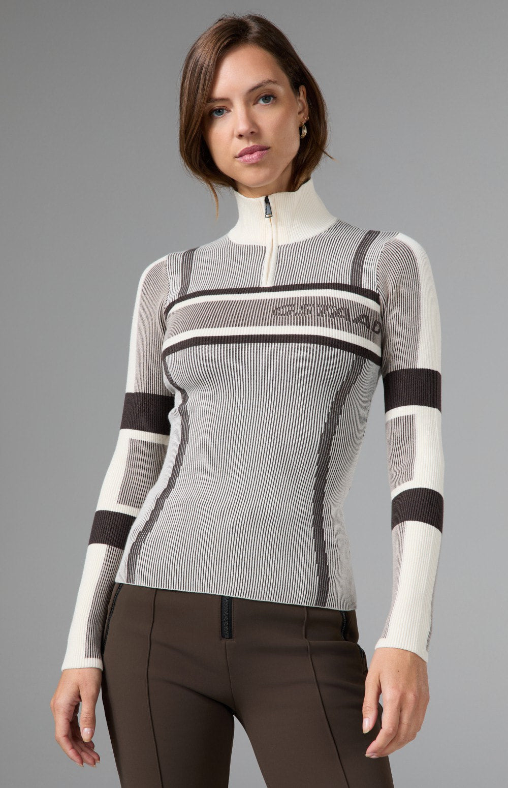 Syliva 1/4 Zip Ski Sweater, Ivory | Alp N Rock Alp N Rock Womens Sweater Sylvia 1/4 Zip Ski Sweater | Ivory