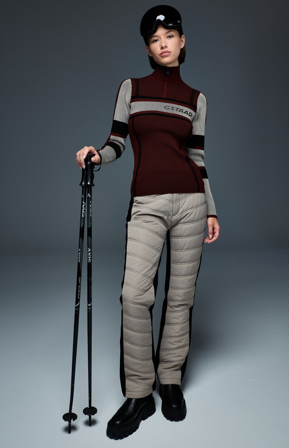 Syliva 1/4 Zip Ski Sweater, Russet | Alp N Rock Alp N Rock Womens Sweater Sylvia 1/4 Zip Ski Sweater | Russet