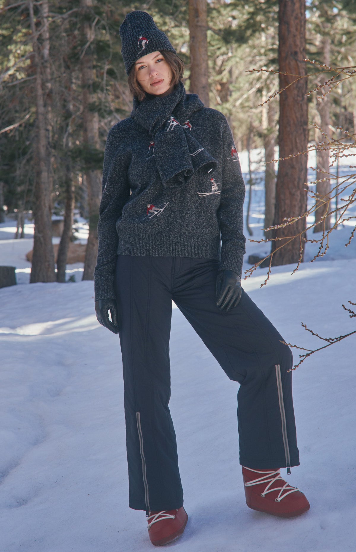 Talia Embroidered Skier Sweater, Black | Alp N Rock Alp N Rock Womens Sweater Talia Embroidered Skier Sweater | Black