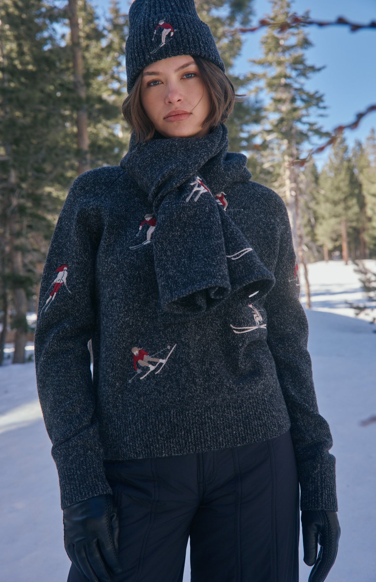 Talia Embroidered Skier Sweater, Black | Alp N Rock Alp N Rock Womens Sweater Talia Embroidered Skier Sweater | Black