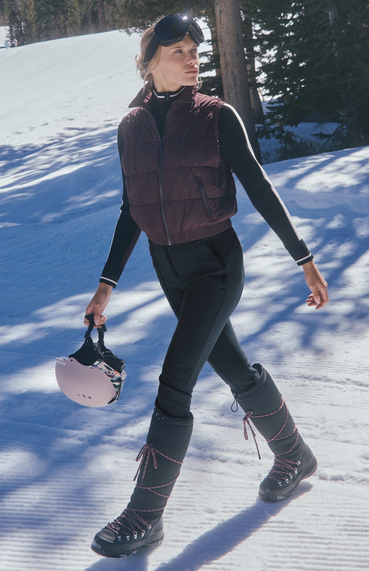 Tanya 1/2 Zip Stripe Ski Sweater, Black/Cabernet | Alp N Rock Alp N Rock Womens Sweater Tanya 1/2 Zip Stripe Ski Sweater | Black/Cabernet