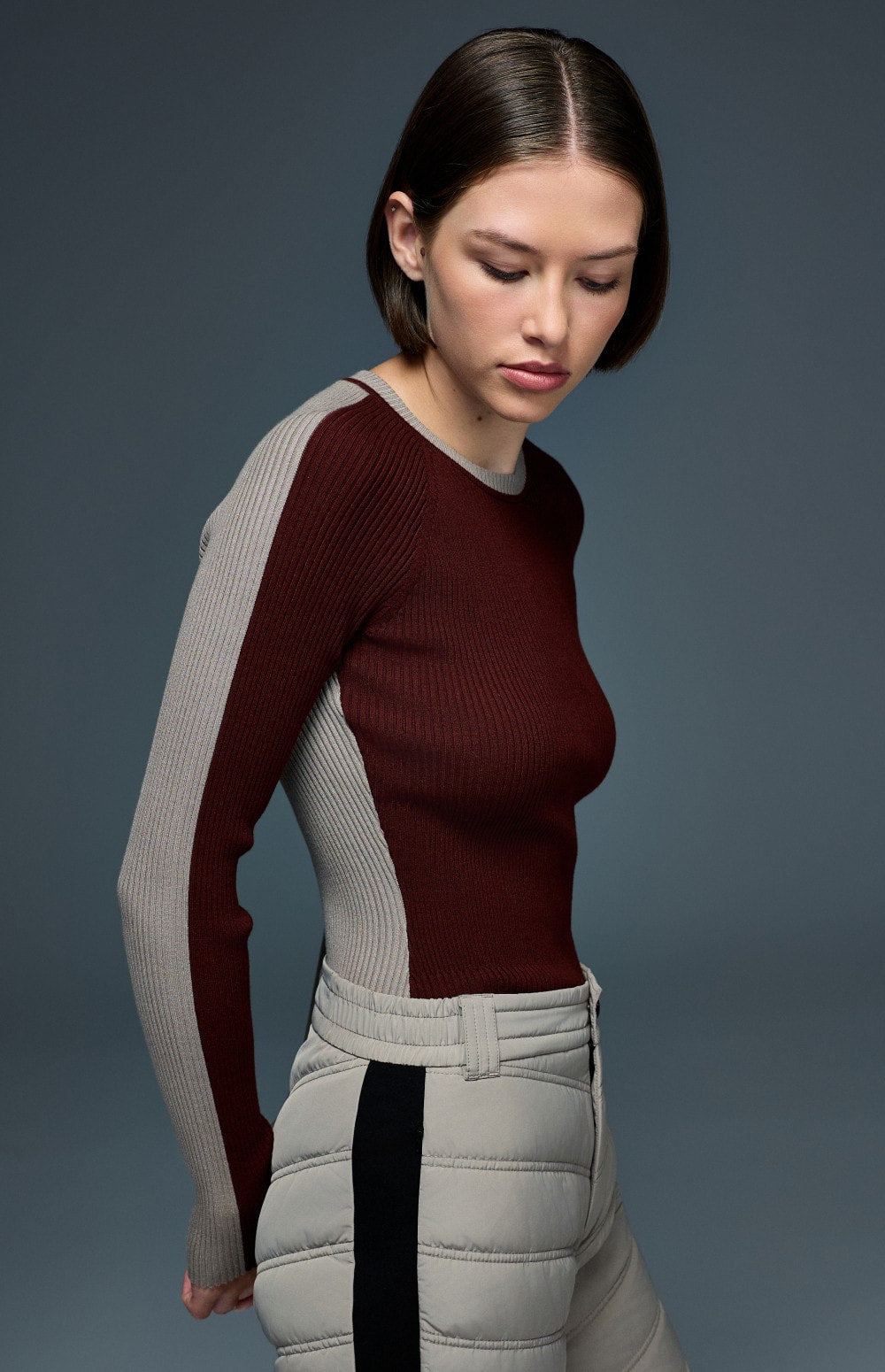 Vera Ribbed Colorblock Sweater, Russet | Alp N Rock Alp N Rock Womens Sweater Vera Ribbed Colorblock Sweater | Russet