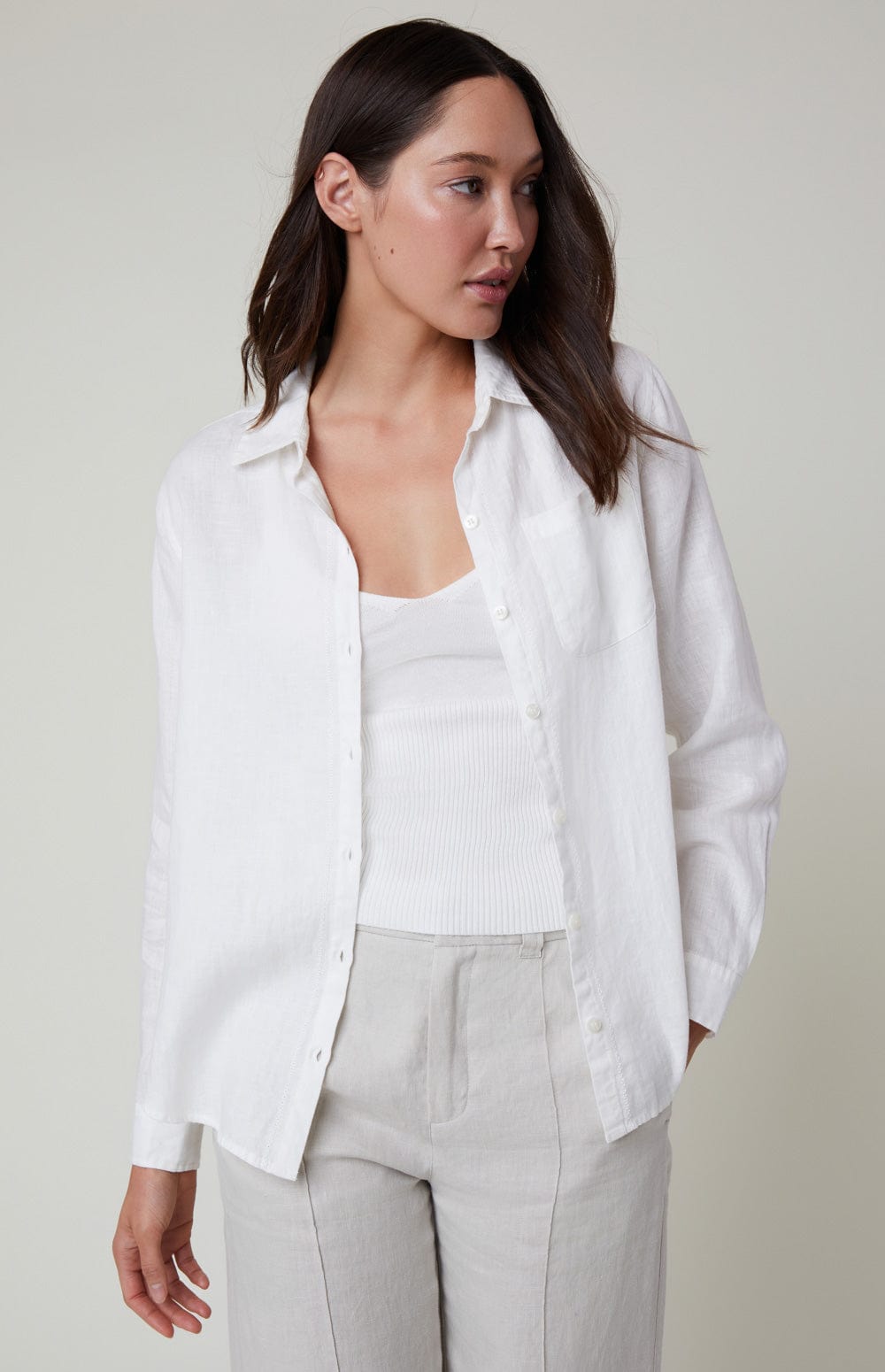 Andie Button Down by Alp N Rock, Women's White Long Sleeve Button Down
