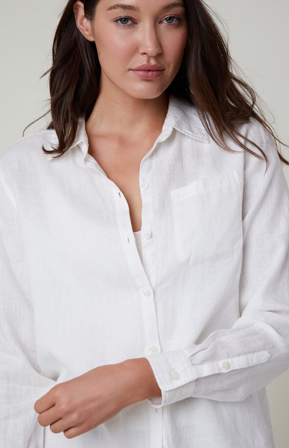 Andie Button Down by Alp N Rock, Women's White Long Sleeve Button Down