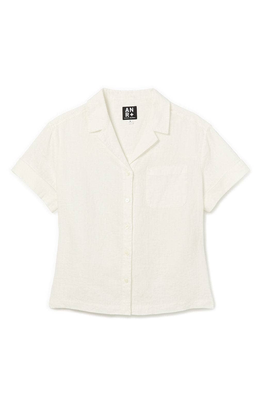 Jovie Button Down by Alp N Rock, Women's Ivory Short Sleeve Linen Shirt