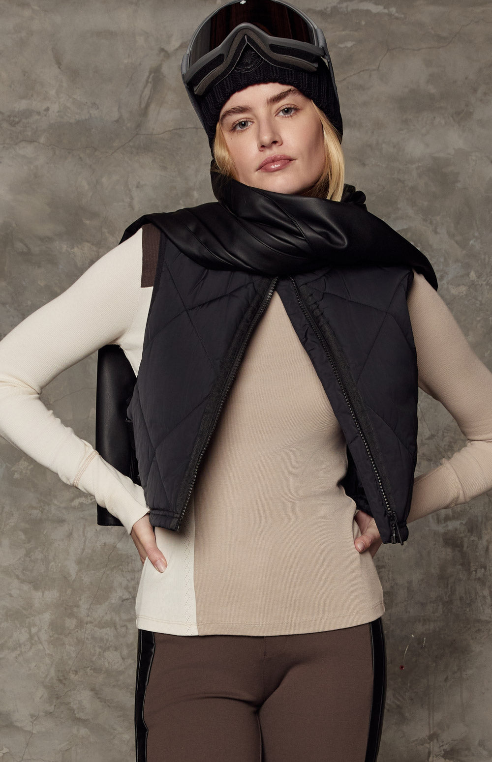 Alp N Rock La Vitesse Vest, black cropped quilted vest for women