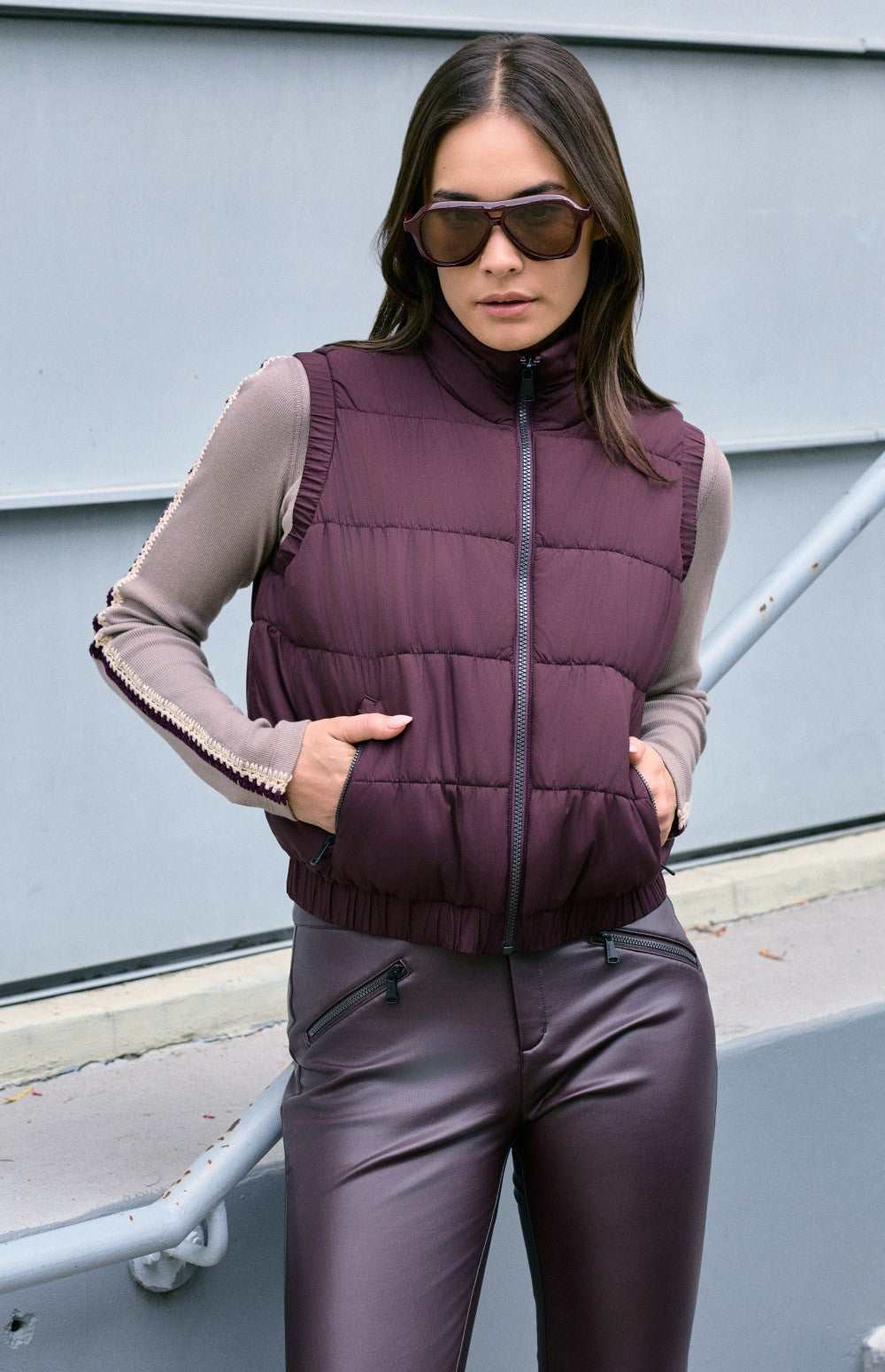 Alp N Rock Zenith Puffer Vest, dark red puffer vest for women
