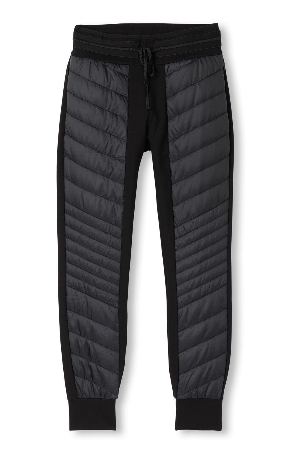 Vallon Jogger Pant by Alp N Rock, Women's Black Faux Leather Pant With Quilting and Drawstring Waist