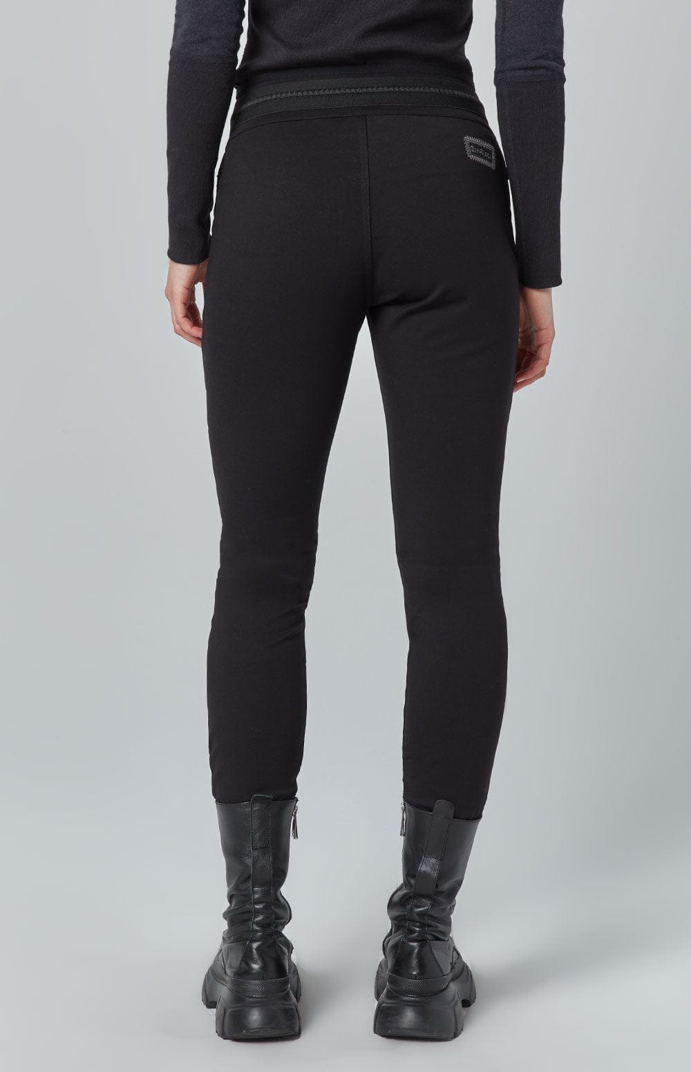 Vallon Jogger Pant by Alp N Rock, Women's Black Faux Leather Pant With Quilting and Drawstring Waist