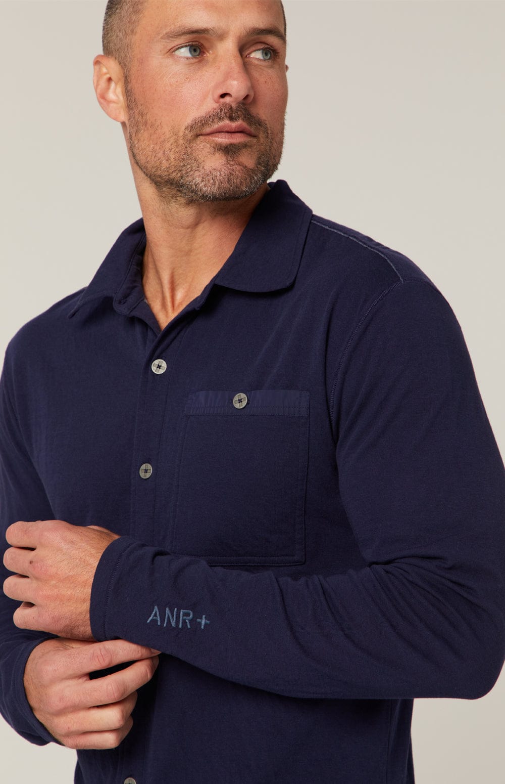 Jason Button Down by Alp N Rock, Men's Navy Button Down Shirt with Chest Pocket