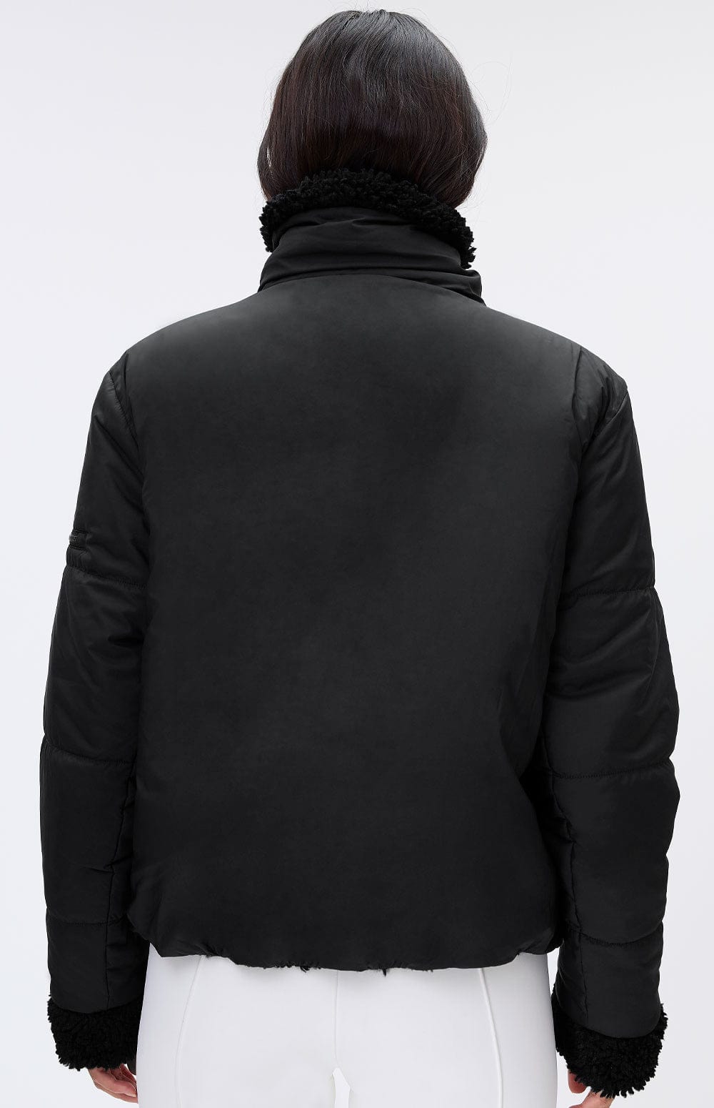 Amal Reversible Aviator Jacket by Alp N Rock, Women's Black Aviator Jacket With Black Shearling Inside