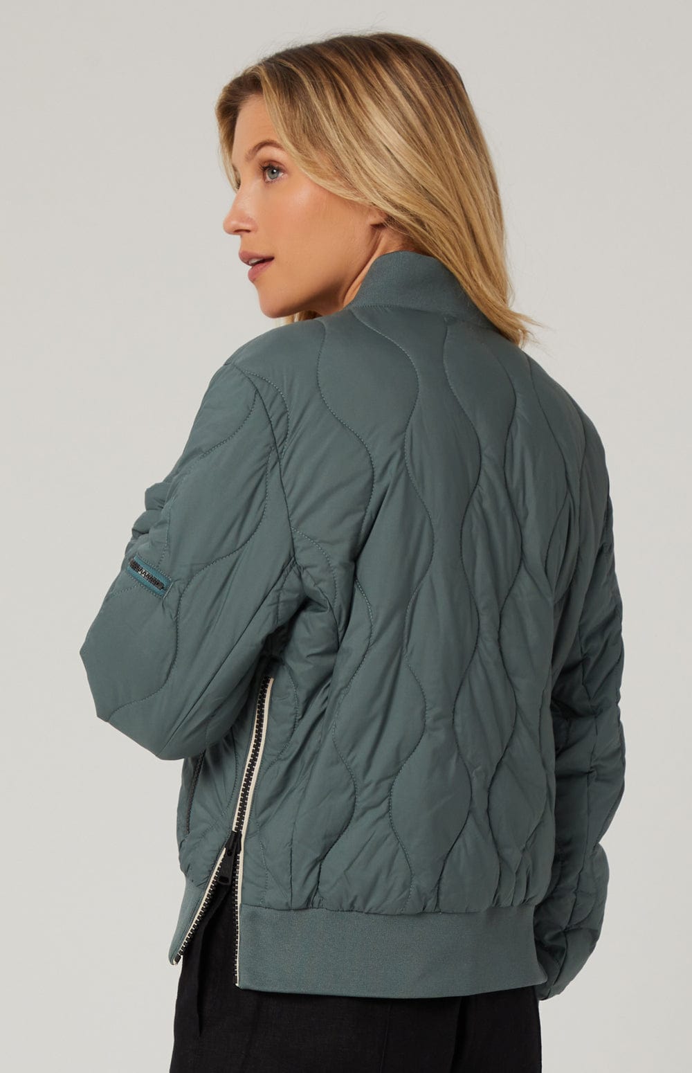 Metro Bomber Jacket by Alp N Rock, Women's Green Quilted Bomber Jacket