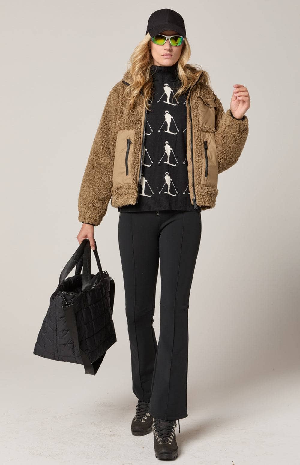 Noelle II Shearling Jacket by Alp N Rock, Women's Brown Shearling Jacket with Zipper and Patch Pockets