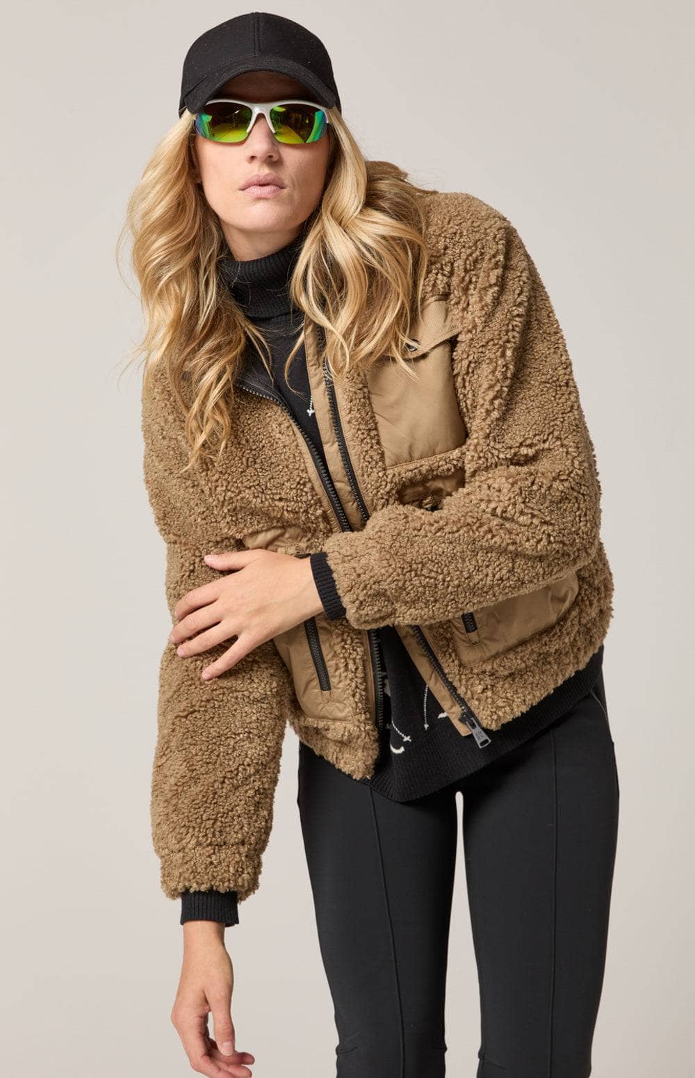 Noelle II Shearling Jacket by Alp N Rock, Women's Brown Shearling Jacket with Zipper and Patch Pockets