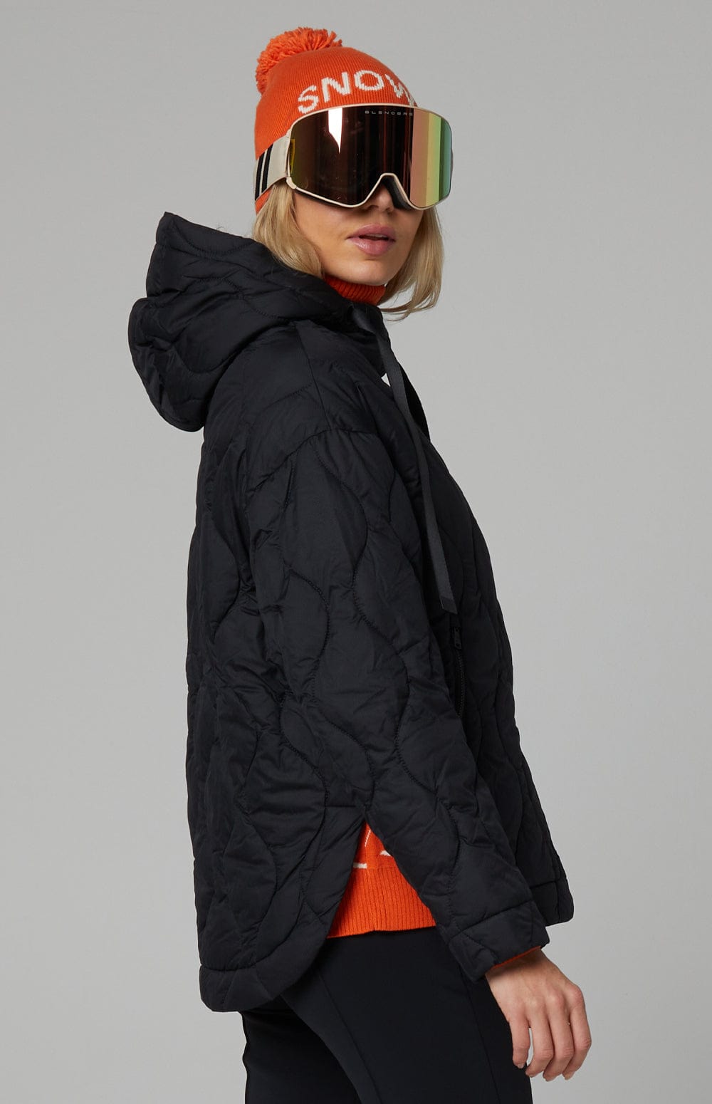 Nori Quilted Jacket by Alp N Rock, Women's Black Quilted Jacket with Zip Front and Hood