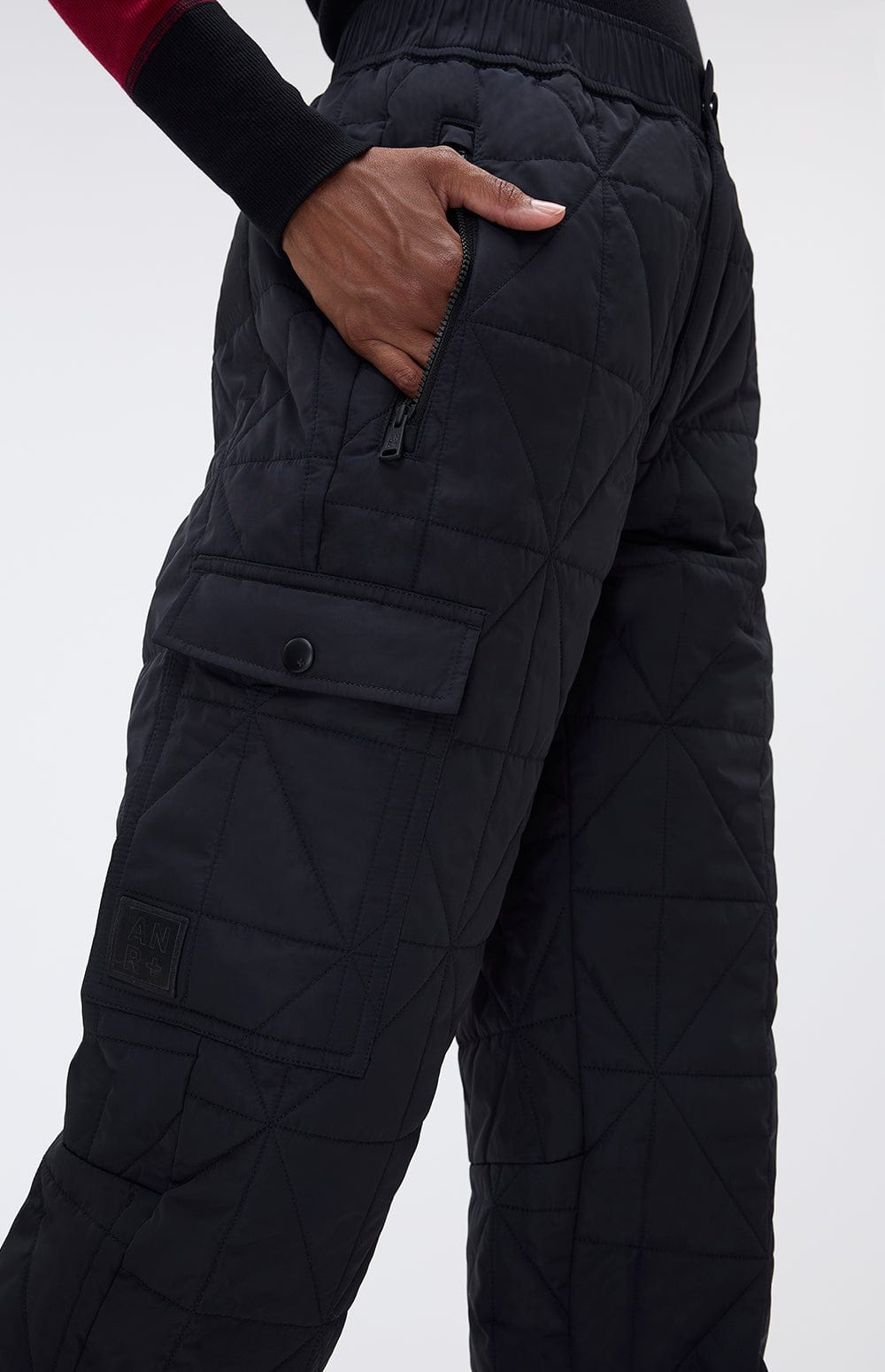 Cora Quilted Pant by Alp N Rock, Women's Black Puffer Pant with Button Fly and Pockets