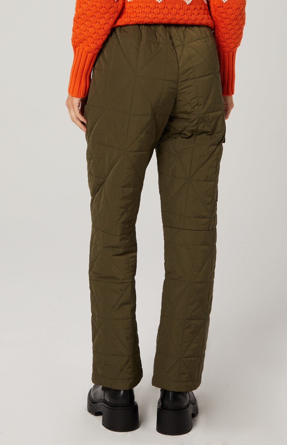 Cora Quilted Pant by Alp N Rock, Women's Olive Green Quilted Pant, Loose Fit and Multiple Pockets