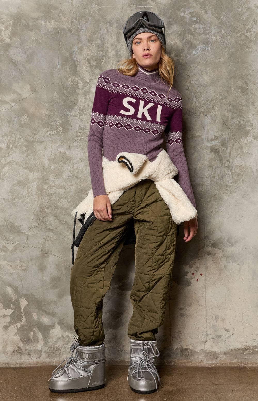 Cora Quilted Pant by Alp N Rock, Women's Dark Moss Green Puffer Pant with Button Fly and Pockets