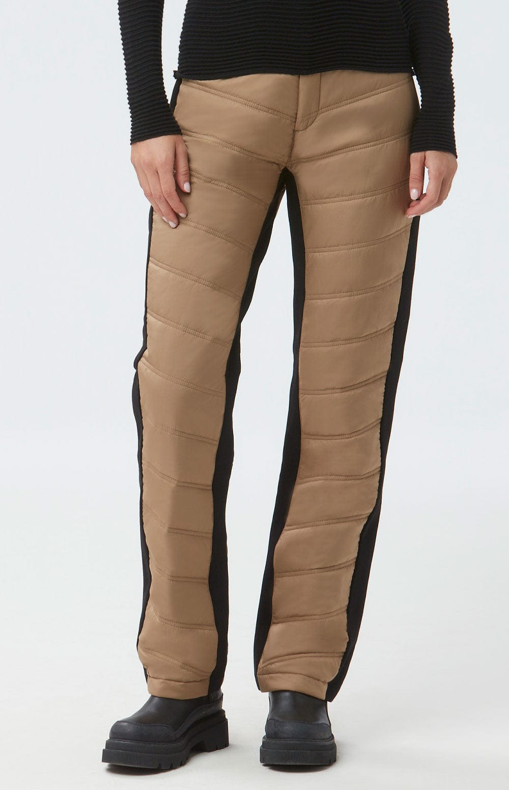 Kaja Quilted Pant by Alp N Rock, Women's Brown Quilted Straight Leg Ski Pant