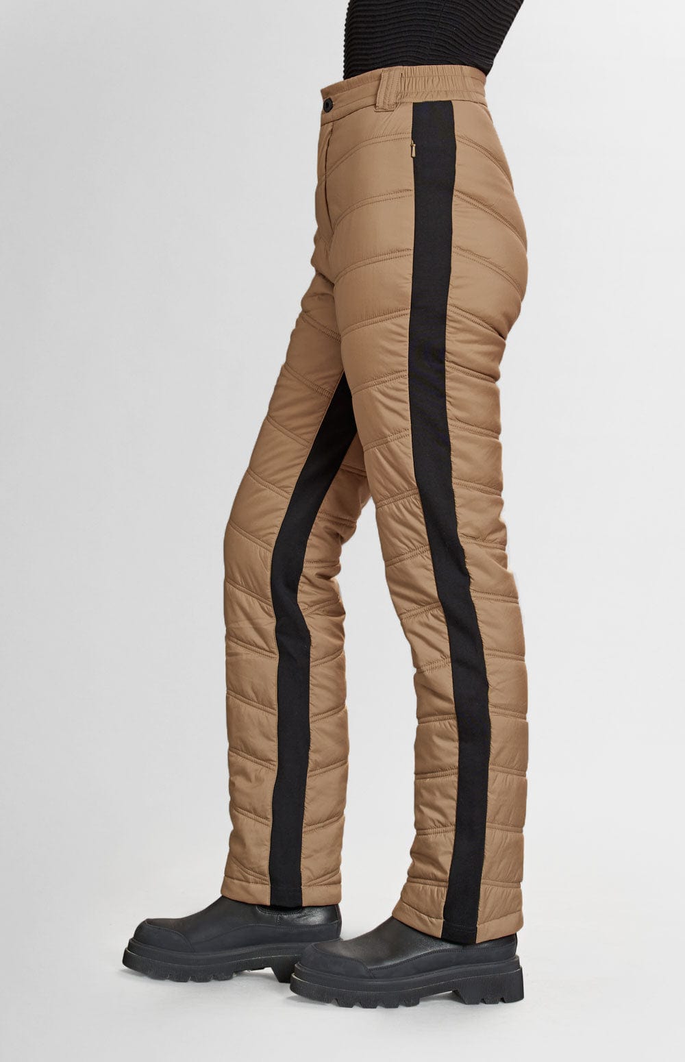 Kaja Quilted Pant by Alp N Rock, Women's Brown Quilted Straight Leg Ski Pant
