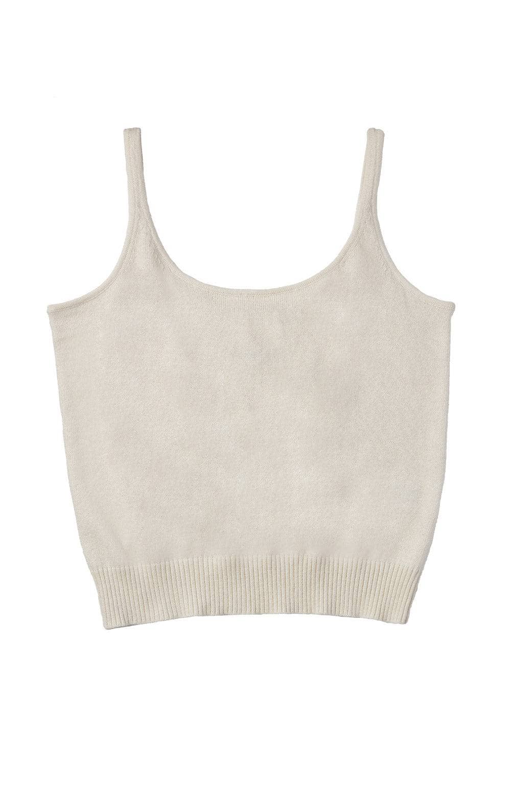 Gia Tank Top Sweater by Alp N Rock, Women's Ivory Sleeveless Knit Tank Top
