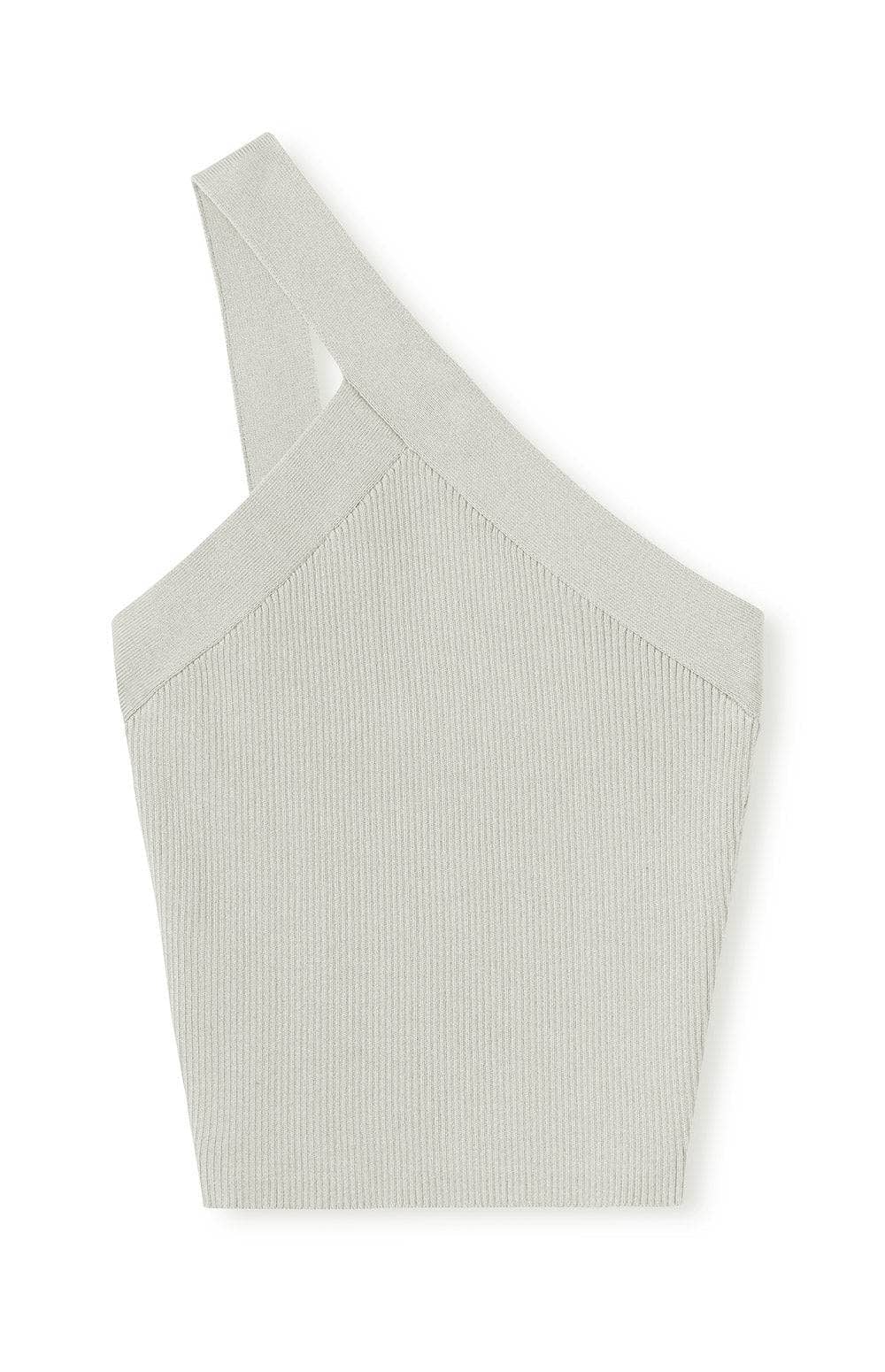 Kenna Top by Alp N Rock, Women's Light Green Knit Tank Top with Assymetrical Strap