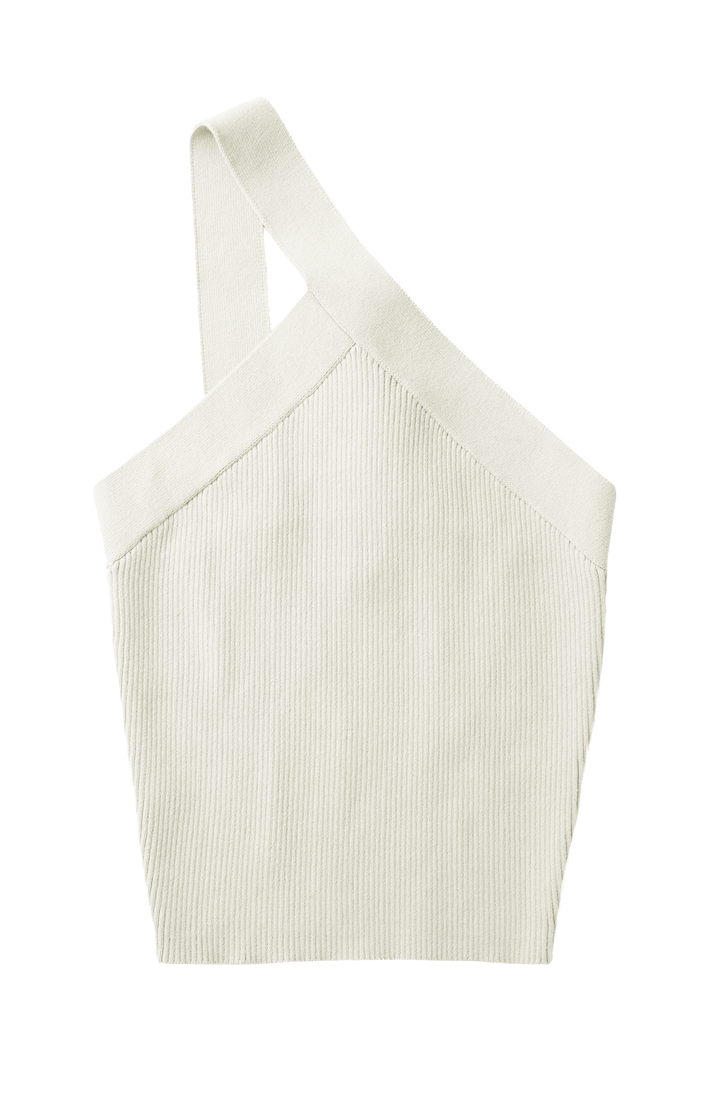 Kenna Top by Alp N Rock, Women's Ivory Sleeveless Knit Tank with Asymmetrical Strap